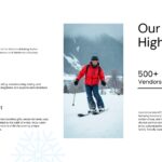 Winter Carnival Template - highlights section showing 500+ vendors statistic