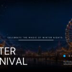 Winter Carnival Template - cover slide with Ferris wheel and fireworks
