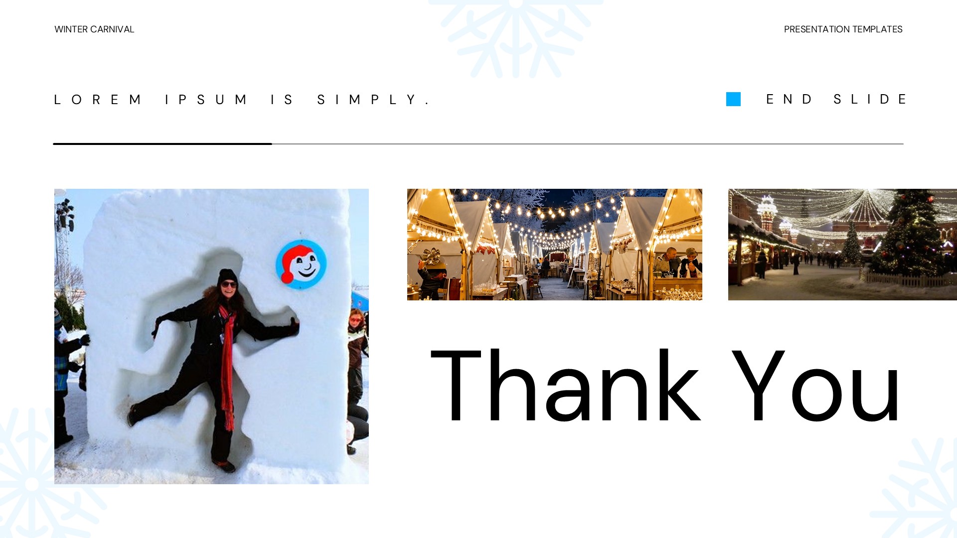 Winter Carnival Template - thank you closing slide with carnival images
