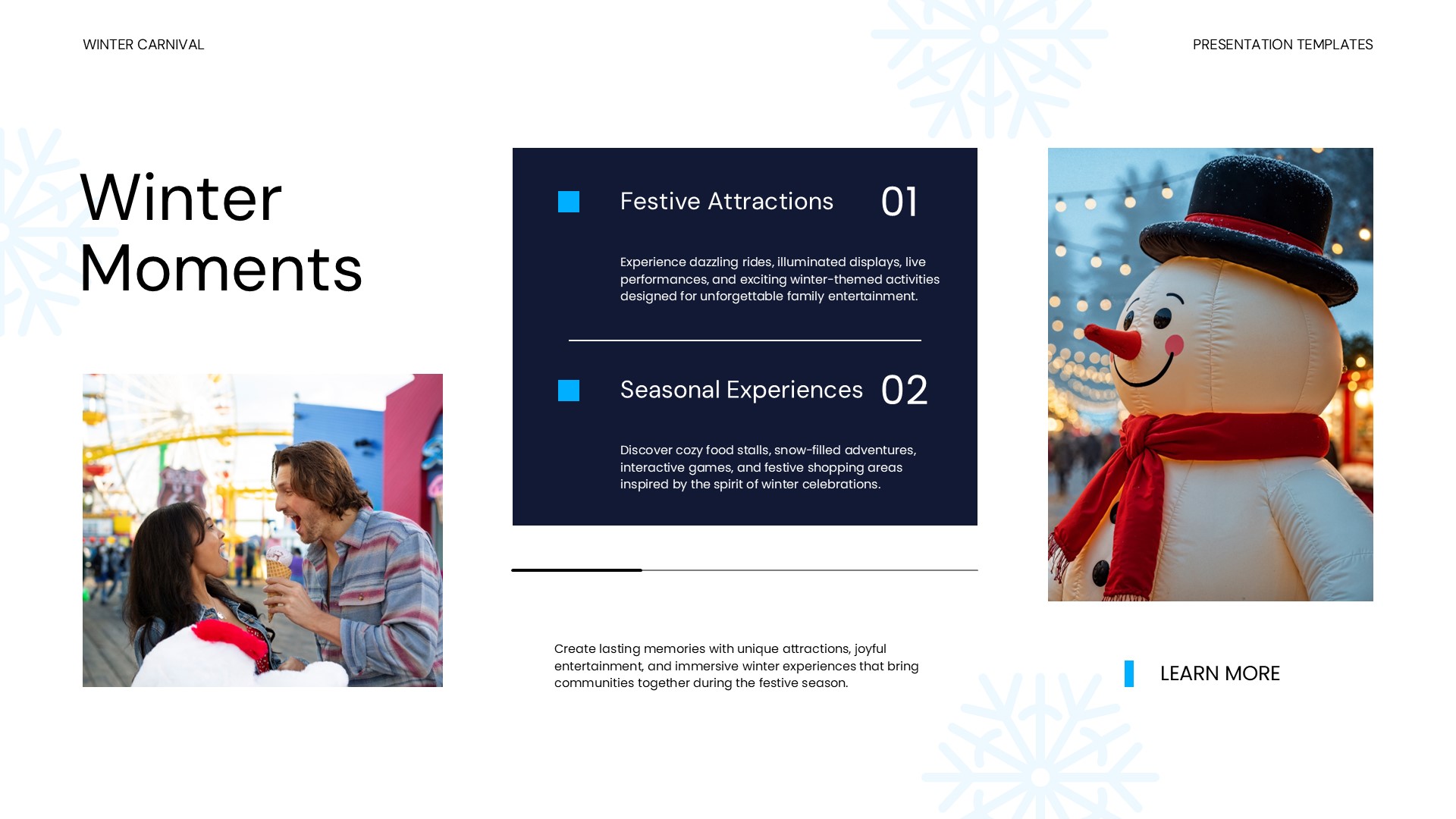 Winter Carnival Template - winter moments with festive attractions layout