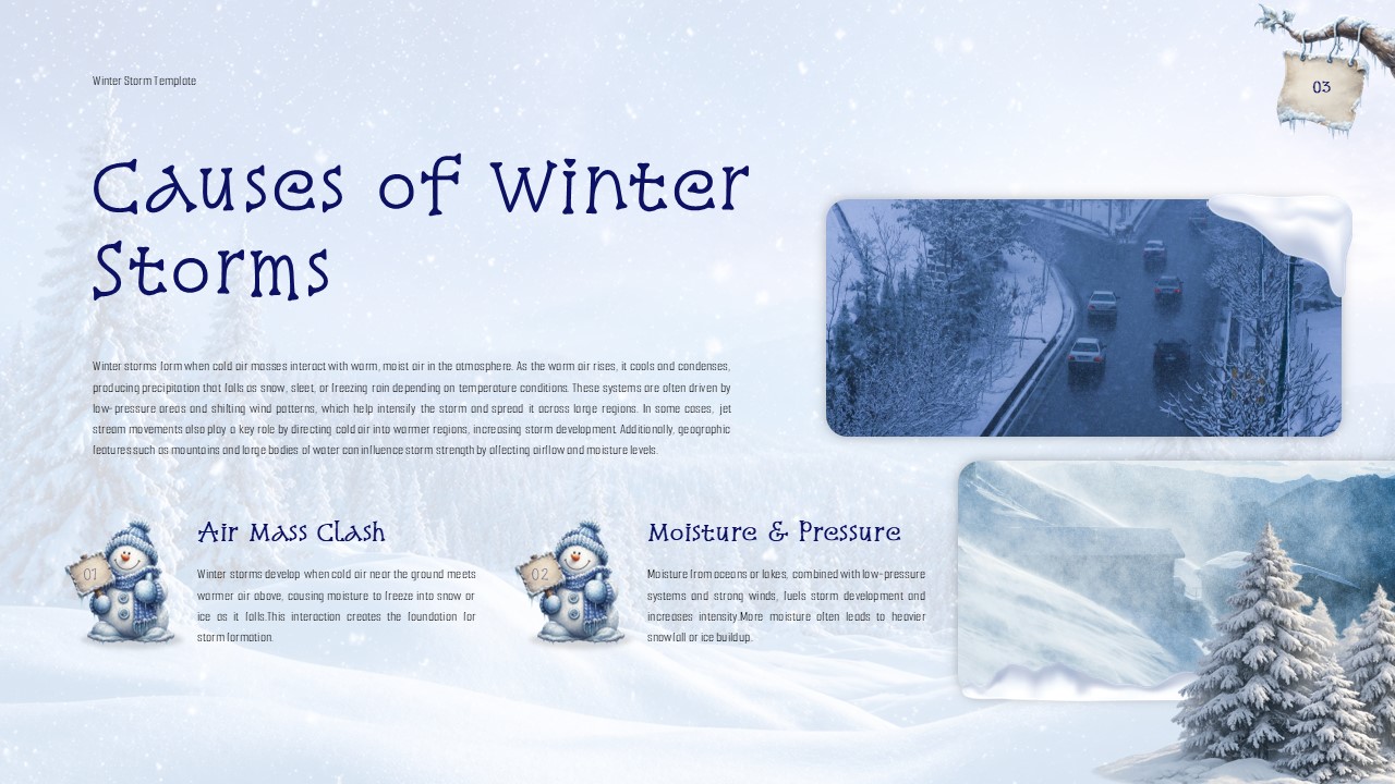 Winter Storm Template - causes slide with meteorological explanations