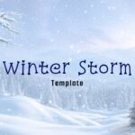 Winter Storm Template - title slide with snowy evergreen trees background