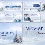 Winter Storm Template - overview with 8 content slides and winter theme