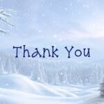 Winter Storm Template - thank you slide with snowy forest background