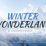 Winter Wonderland Theme Template - Title slide with snowy mountains and 'Winter Wonderland' heading