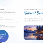 Winter Wonderland Theme Template - Natural beauty slide with numbered list and cozy cabin imagery