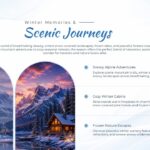 Winter Wonderland Theme Template - Scenic journeys slide with arched mountain and cabin images
