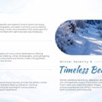Winter Wonderland Theme Template - Serenity slide with snowy forest path and winter activities list