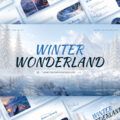 Winter Wonderland Theme Template - Complete presentation collection with snow-covered mountain slides