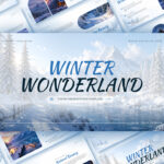 Winter Wonderland Theme Template - Complete presentation collection with snow-covered mountain slides