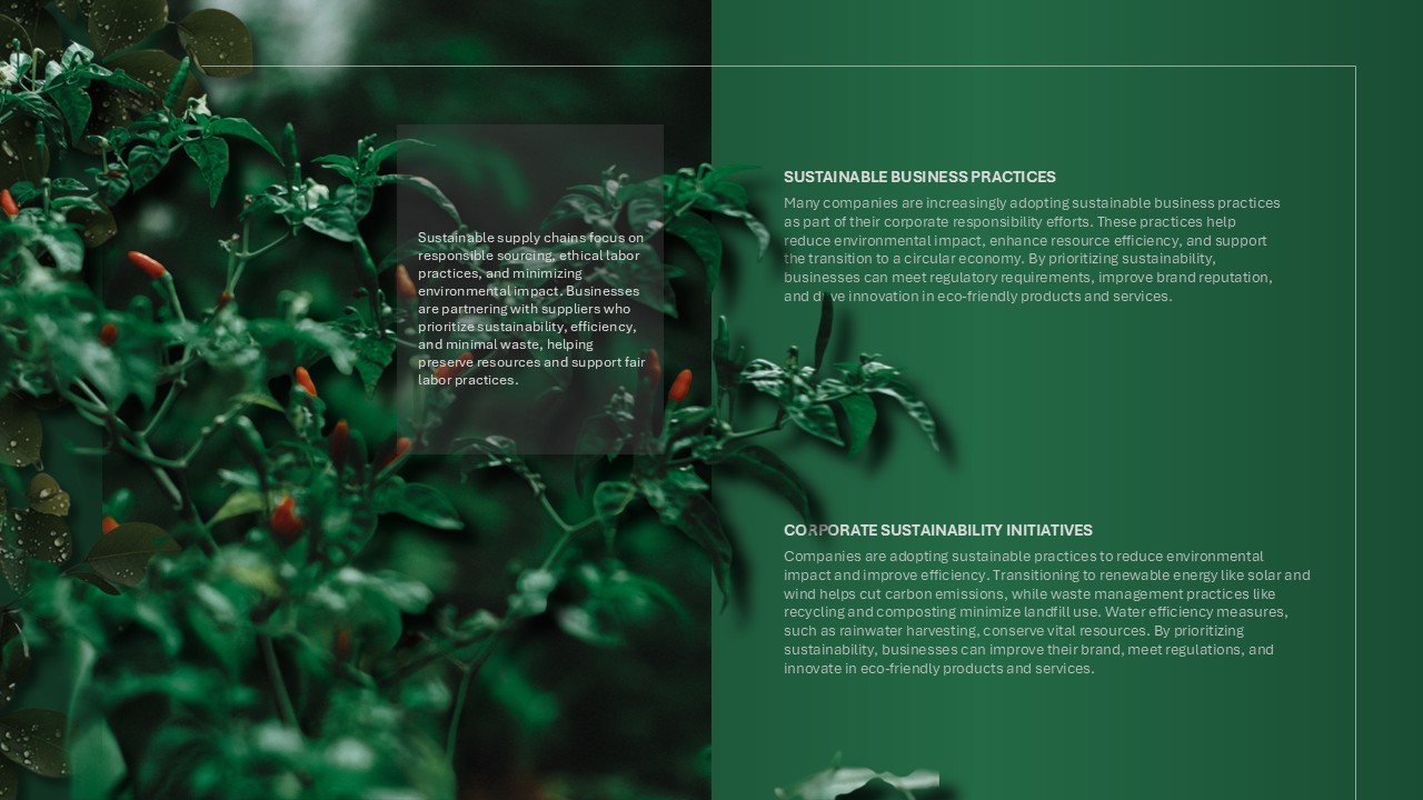 World Environment Day business sustainability slide to present corporate environmental responsibility initiatives