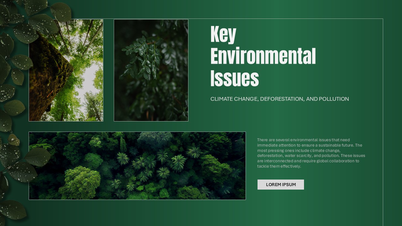 World Environment Day environmental issues slide to highlight climate change and conservation challenges
