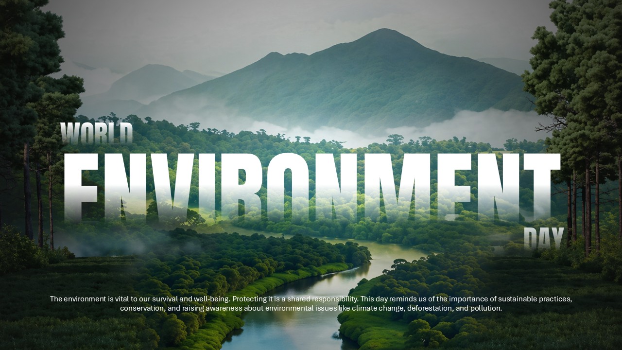 World Environment Day title slide to open environmental awareness and sustainability presentations