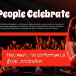 World Music Day Template - Celebration slide showing female performer on stage with energetic crowd