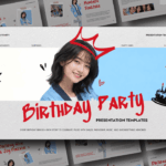 birthday party invitation template for PowerPoint and Canva