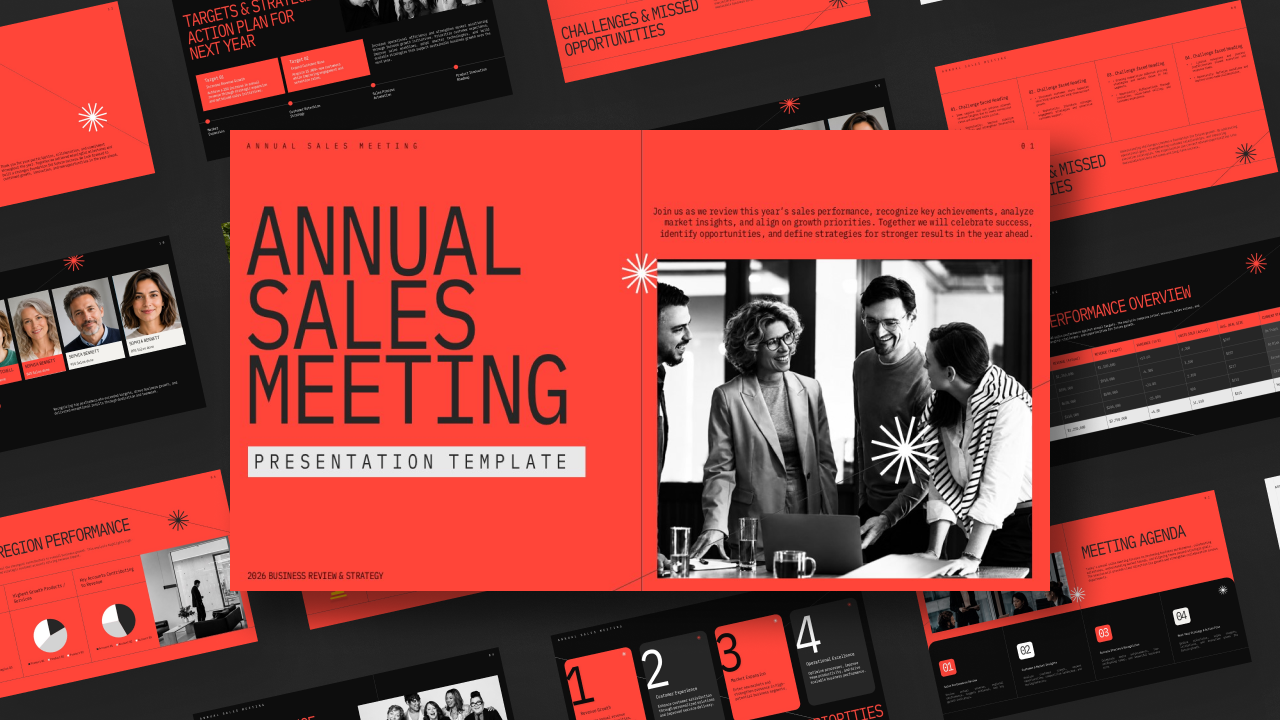 Annual Sales Meeting PowerPoint & Google Slides Template Preview