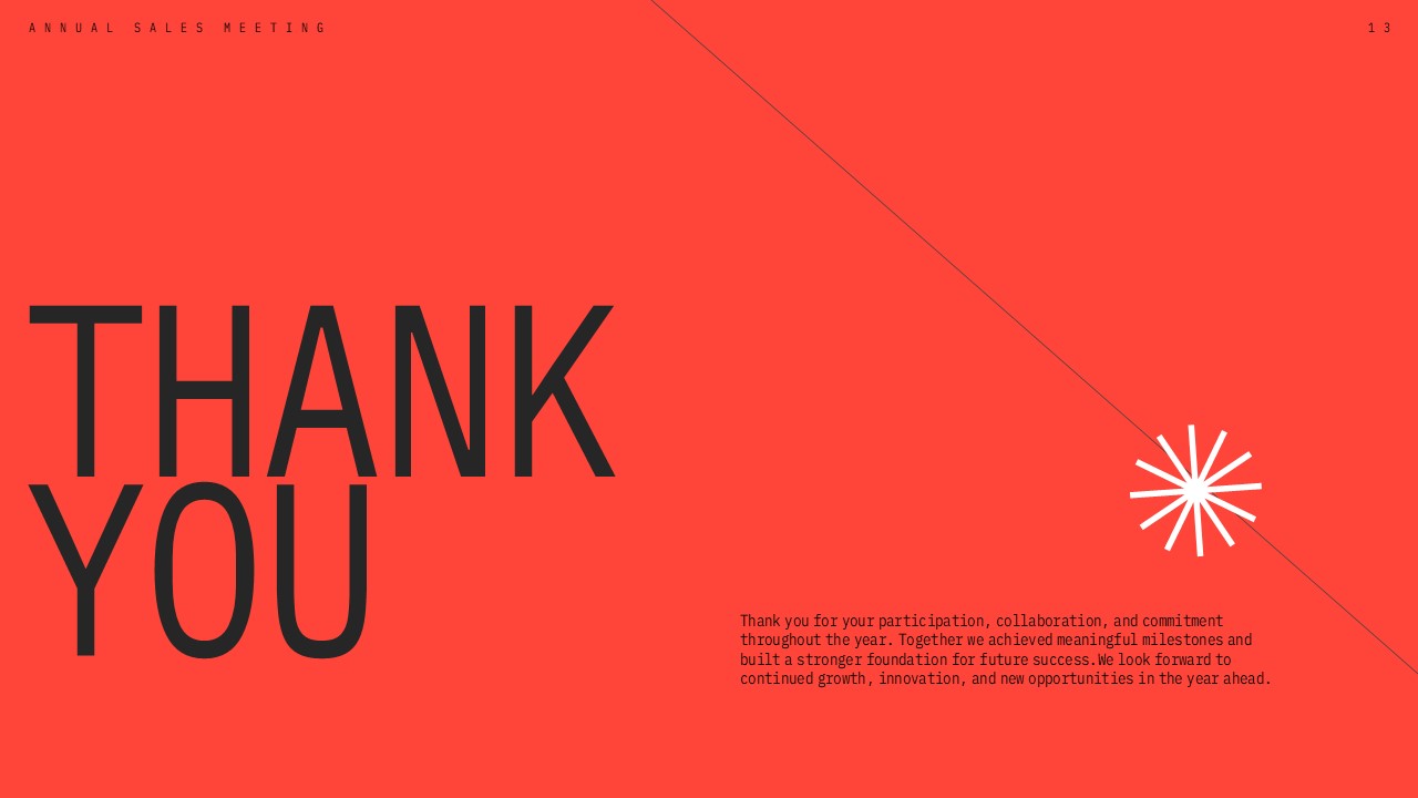Annual Sales Meeting Template - Thank You Slide