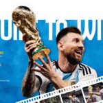 Argentina Achievements Template - Built To Win slide featuring World Cup, Copa América, and Olympic titles with Messi photo