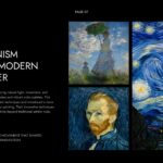 Art History Template - Impressionism slide to present Monet, Van Gogh, and the modern art movement