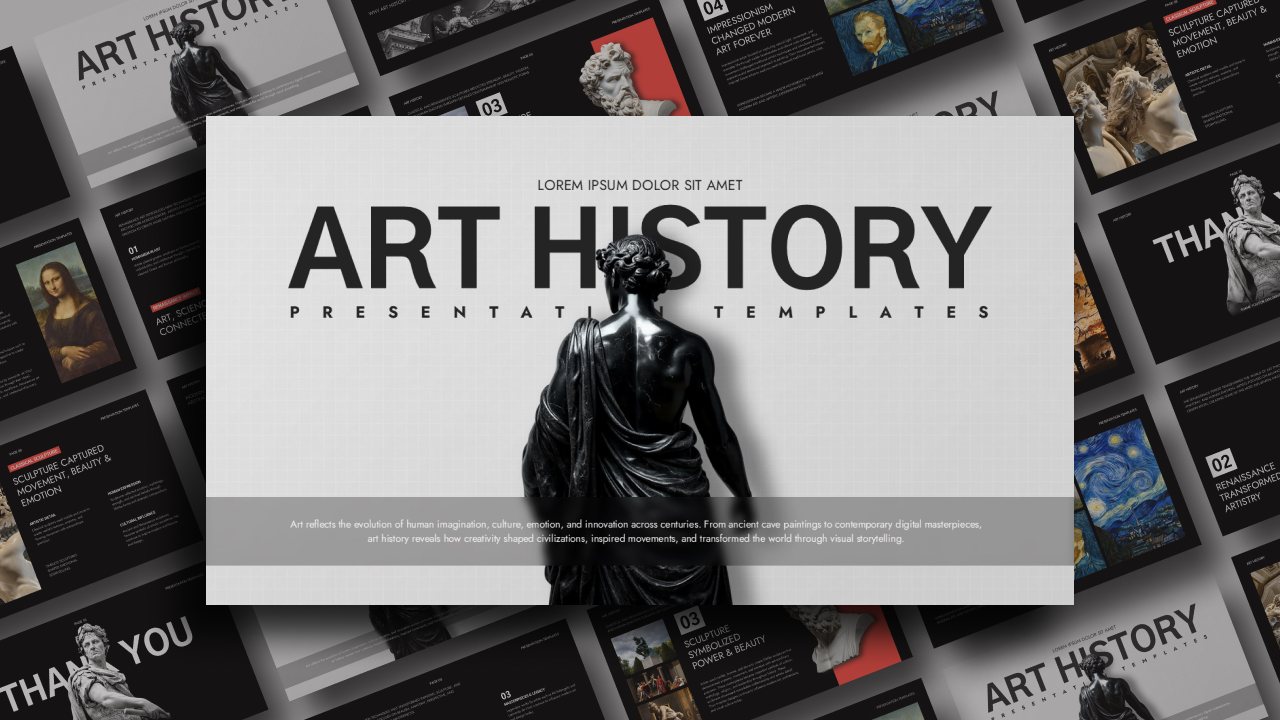 Art History Template - Complete 11-slide pack preview for academic and museum presentations