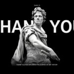 Art History Template - Thank You closing slide to end presentations with a bold classical statue overlay