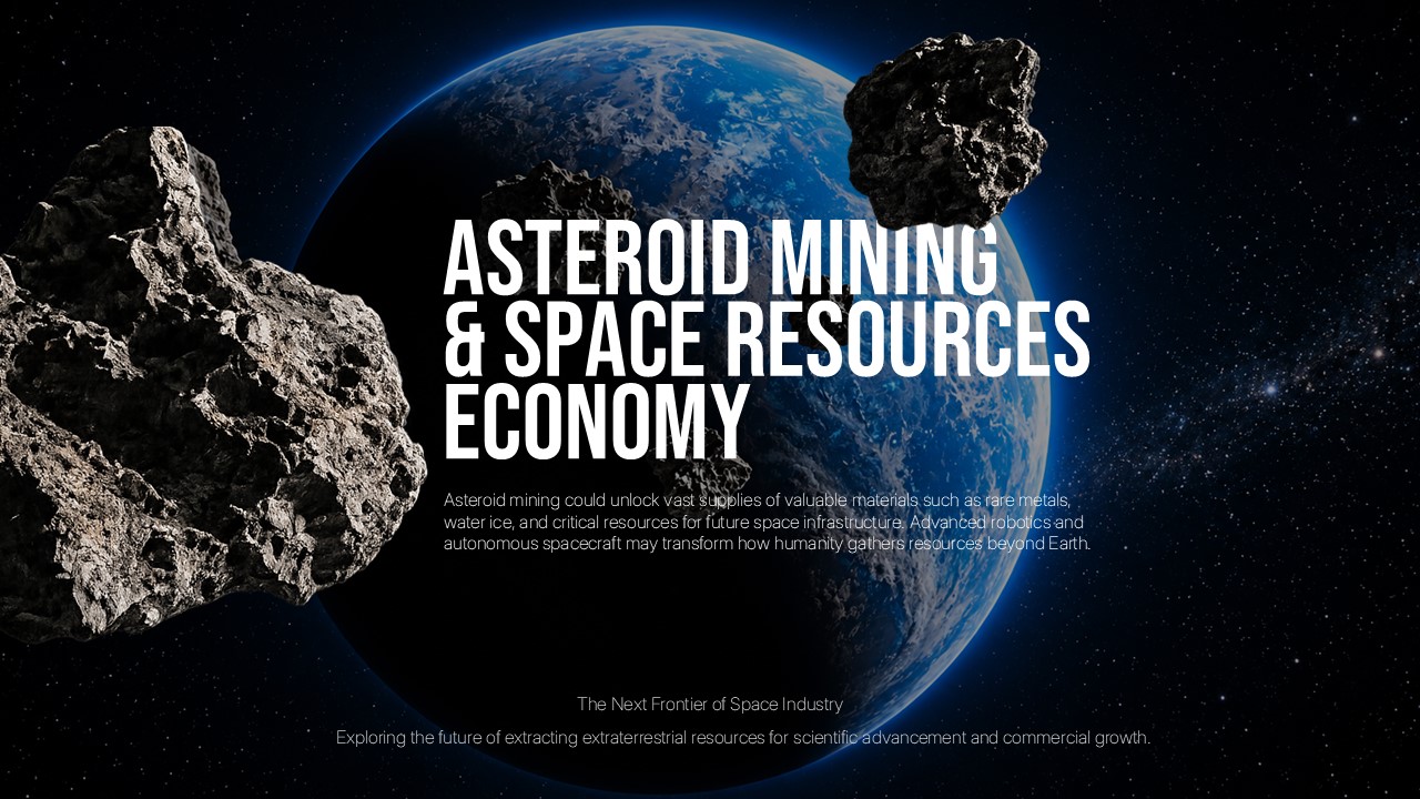 Asteroid Mining Template - Introduction Overview with Four Key Points