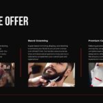 Barber Shop Services Template - three-column layout for Classic Haircuts, Beard Grooming, and Premium Care