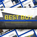Best Buy Template - Bold cinematic cover slide with yellow headline over monochrome store exterior photo