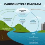 Carbon Cycle Diagram Template - visualize carbon flow across land, atmosphere, ocean, and industry in one slide