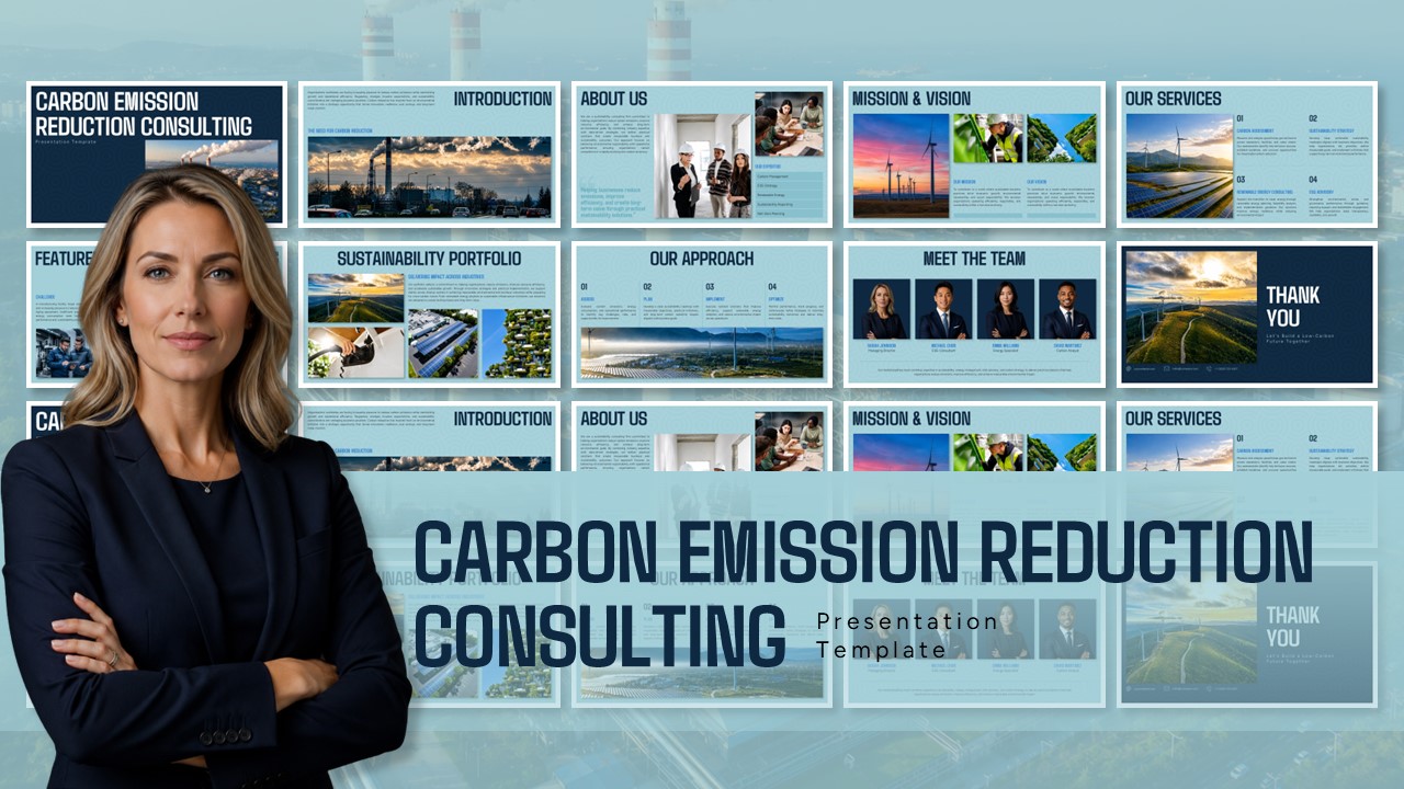 Plantilla de consultoría para la reducción de emisiones de carbono - Vista previa completa