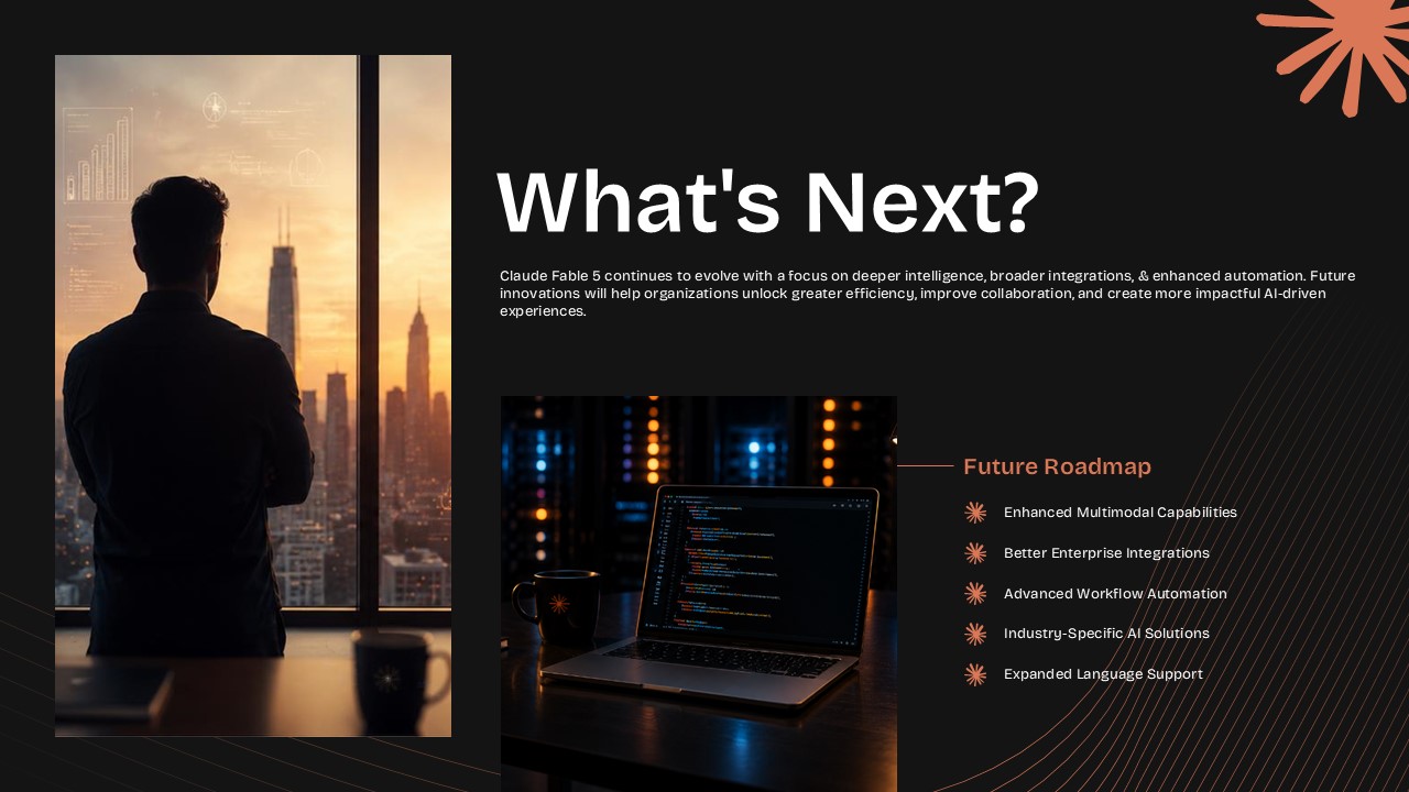 Claude Fable 5 Template - Thank you slide to close your AI presentation with a strong brand finish