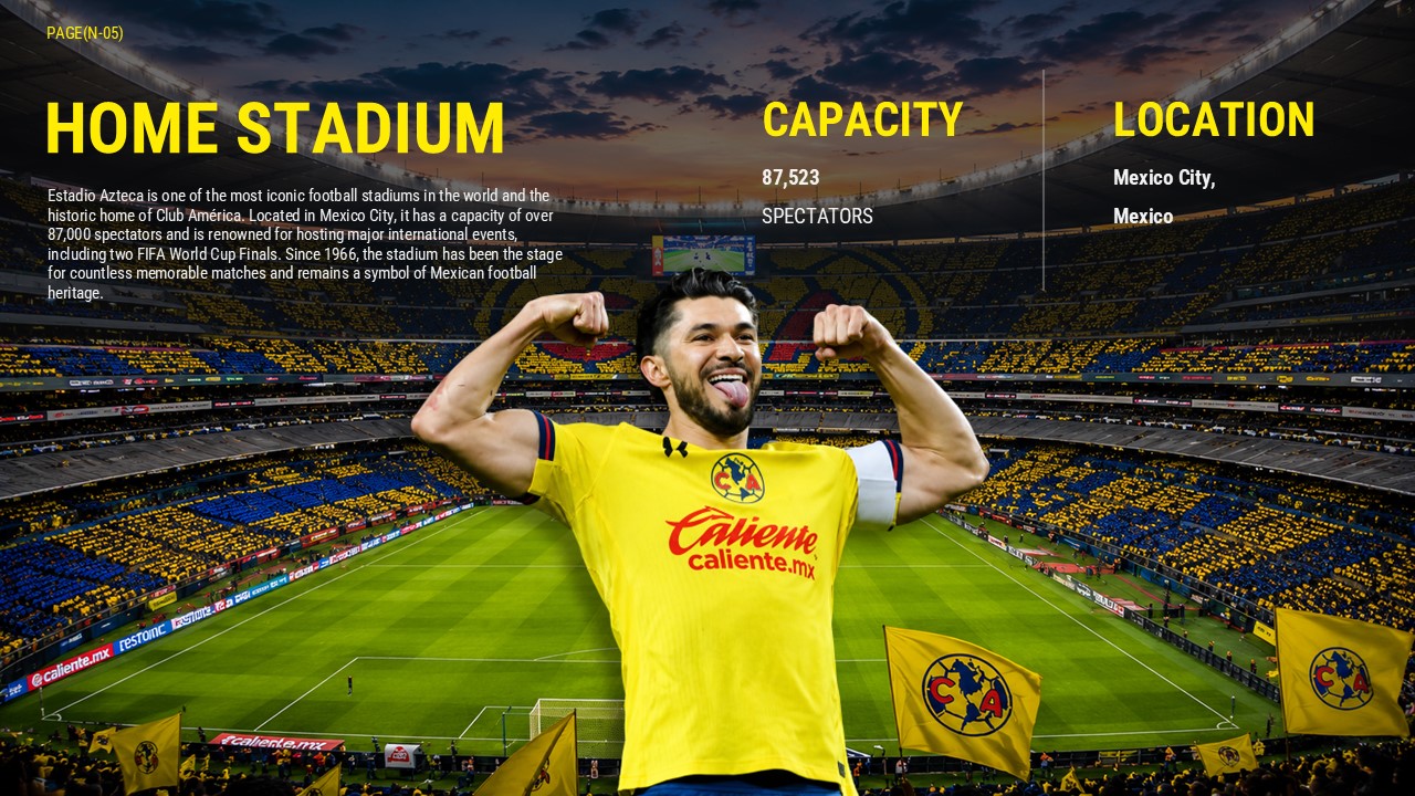 Club America Home Stadium Slide - Estadio Azteca capacity and location stats with crowd aerial photo