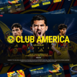 Club America Template - Full deck preview with navy blue and gold ESPN-style sports slides