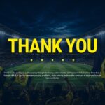Club America Thank You Slide - Closing presentation slide with navy blue and gold sports design