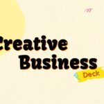 Creative Business Pitch Deck Template - Clean title slide with playful organic shapes and lightning bolt graphics