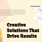 Creative Business Solutions Template - Thoughtful professional portrait with organized service buttons and offerings