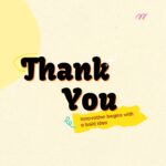 Creative Business Thank You Template - Clean closing slide with innovation tagline and signature organic design elements