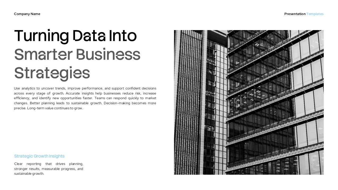 Data Analysis Template - Business strategies slide to explain data transformation into actionable insights