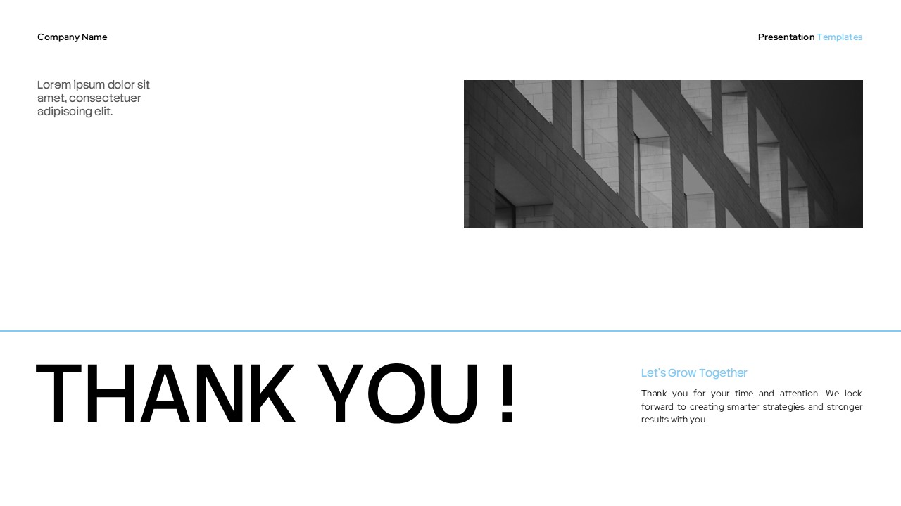 Data Analysis Template - Thank you slide to close presentations with collaboration and growth messaging
