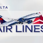 Delta Airlines Template - Title slide with logo and aircraft image