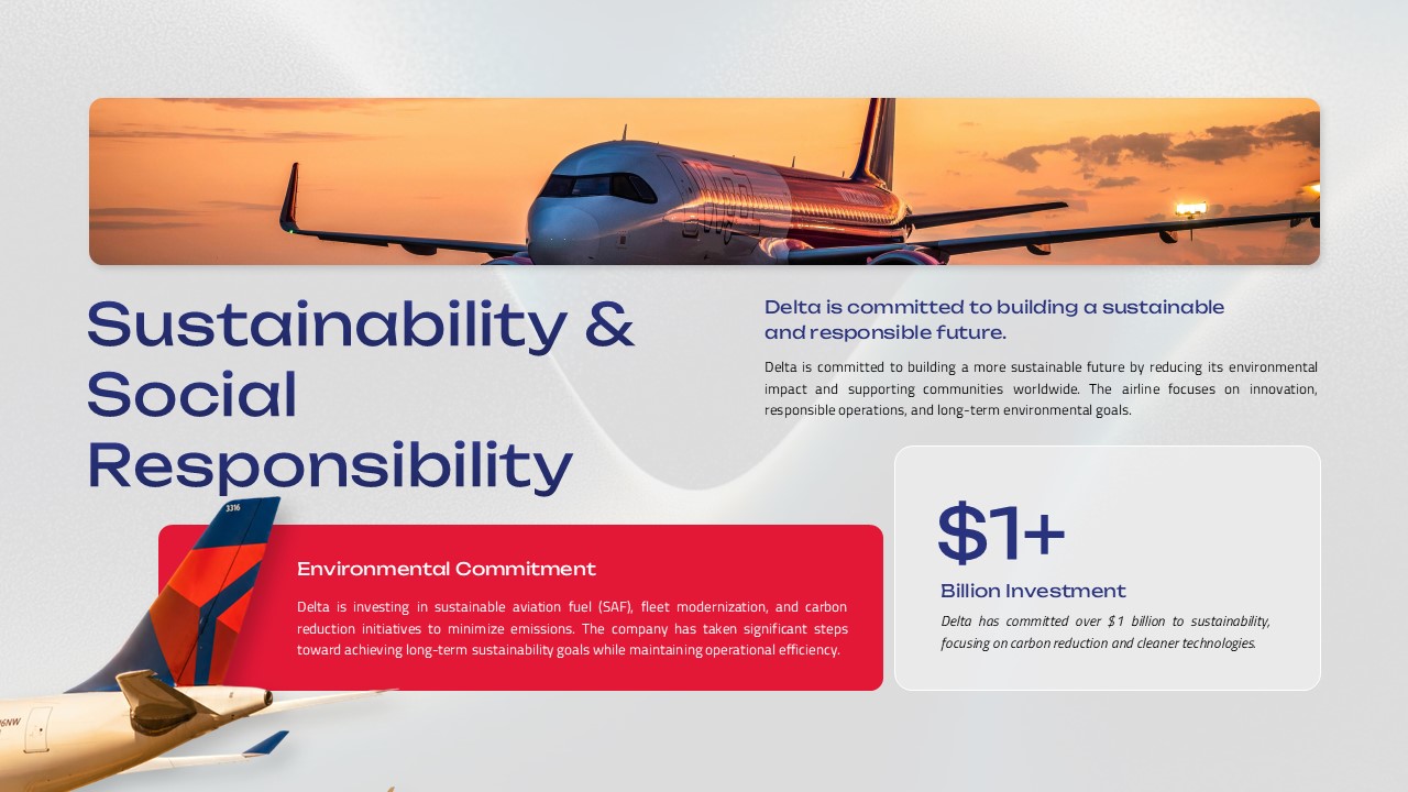 Delta Airlines Template - Sustainability with $1+ billion investment