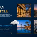 Dubai Luxury Template - Lifestyle slide with premium shopping, dining and resort imagery