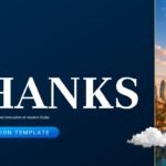 Dubai Thank You Template - Closing slide with twilight cityscape and Burj Khalifa