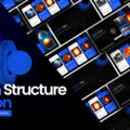 Earth Structure Diagram Template - cover image with 3D Earth cross-section and slide previews on dark background