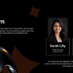 EdTech Startup team slide showcasing leadership profiles with professional headshots and executive credentials display