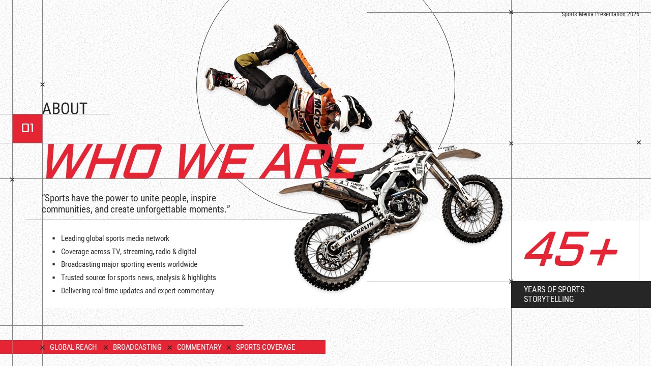ESPN About Section - Who We Are with motocross action photo