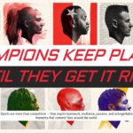 ESPN Motivation Slide - Champions quote with diverse athlete portraits