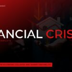 Financial Crisis Presentation - Cinematic black cover slide with red glow, bold headline and crisis overview banner