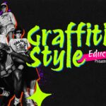 Graffiti Style Template - Cover slide with neon title text, street art aesthetic, and youth culture photography