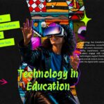 Graffiti Style Template - Technology in Education slide with VR headset silhouette and four tech category bars